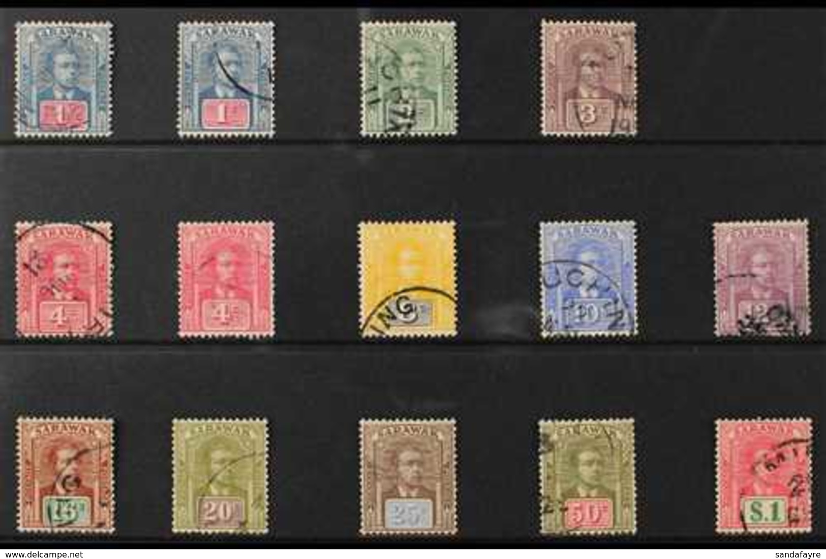 1918 Brooke No Wmk Definitive Set Plus Listed Shades, SG 50/61, Fine Used (14 Stamps) For More Images, Please Visit Http - Sarawak (...-1963)