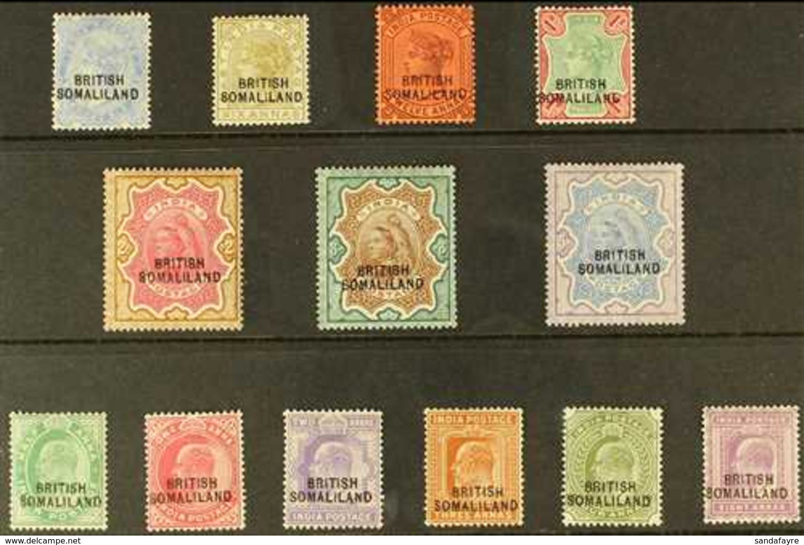 1903 (Sept - Nov) India Overprinted At Bottom Complete Set, SG 18/30, Fine Mint. Fresh And Attractive. (13 Stamps) For M - Somaliland (Protectoraat ...-1959)