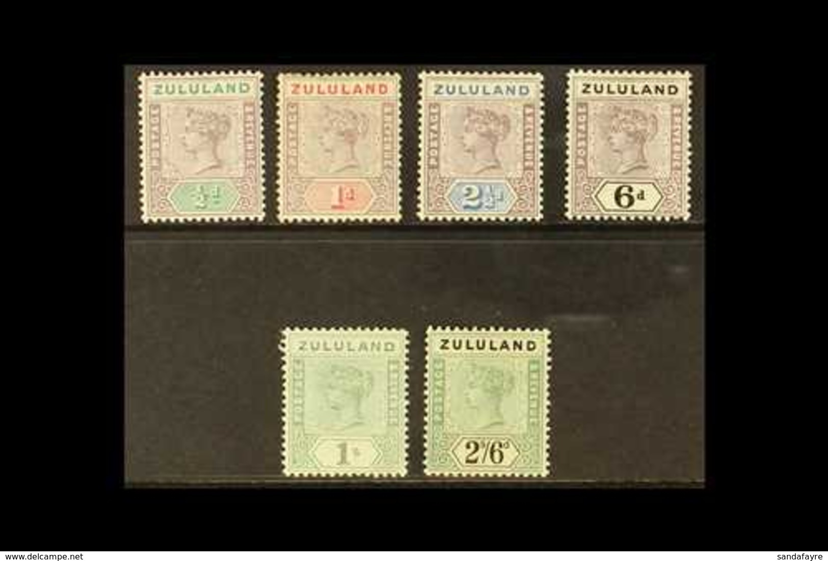 ZULULAND 1894-96 Key Plate Set (less 3d) To 2s.6d, SG 20/26, Fine Mint. (6 Stamps) For More Images, Please Visit Http:// - Zonder Classificatie