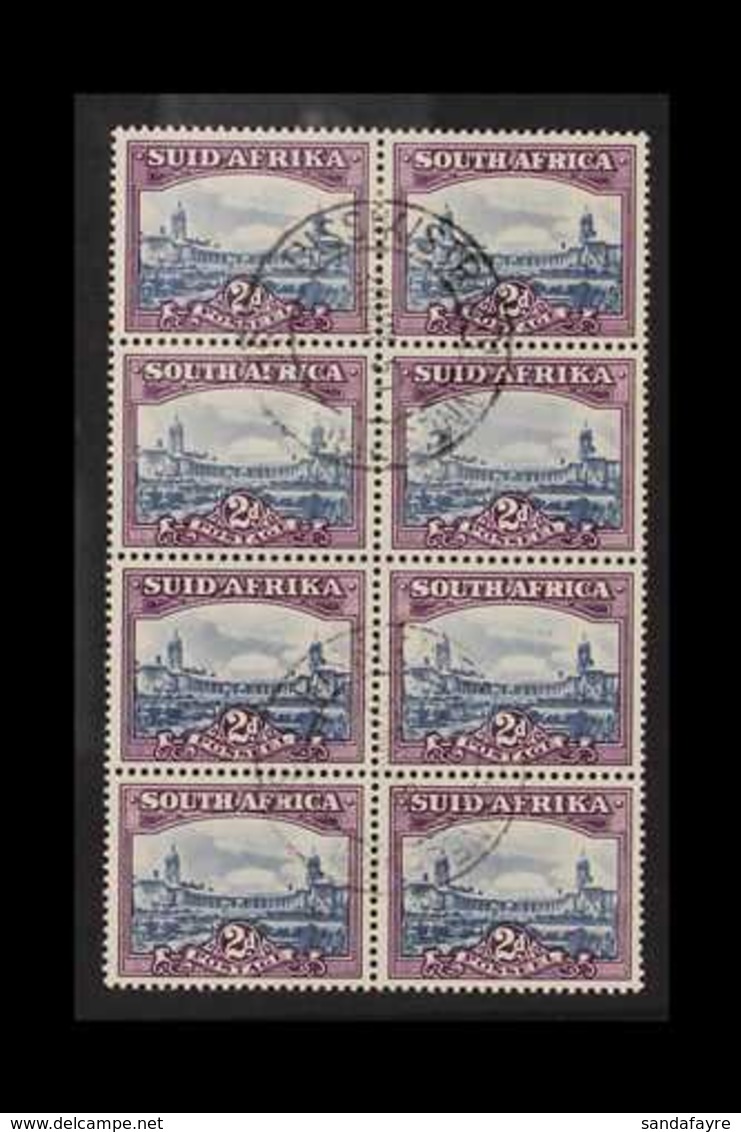 1947-54 2d Slate-blue & Purple SG 116 (Handbook Issue 13), Very Fine Used BLOCK Of 8 With One Stamp Showing Two Dots In  - Zonder Classificatie