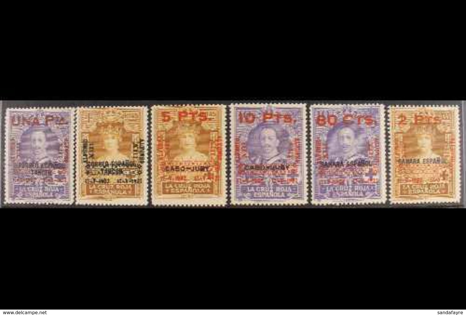 1927 25th Anniversary Of Coronation - The 4p Bistre And 10p Violet Stamps Of  Tangier, Cape Juby And Spanish Sahara Surc - Andere & Zonder Classificatie