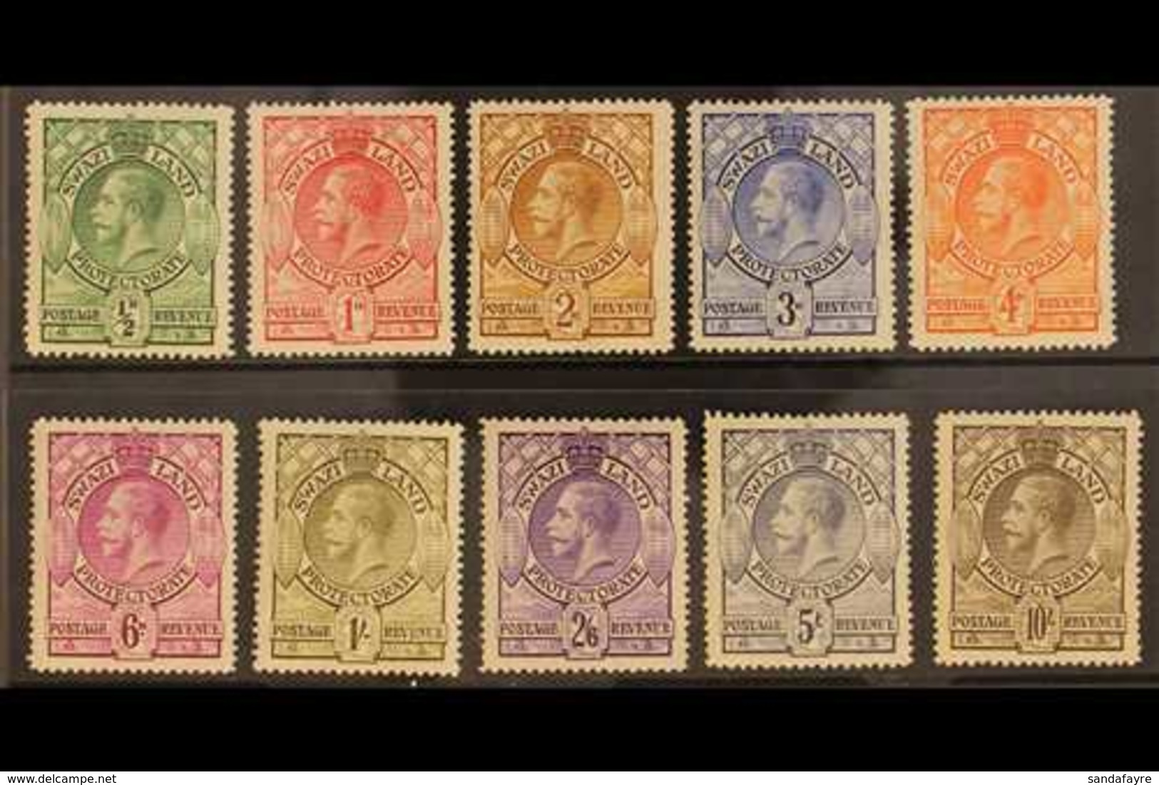 1933 Complete Set, SG 11/20, Fine Mint, Very Fresh. (10 Stamps) For More Images, Please Visit Http://www.sandafayre.com/ - Swaziland (...-1967)