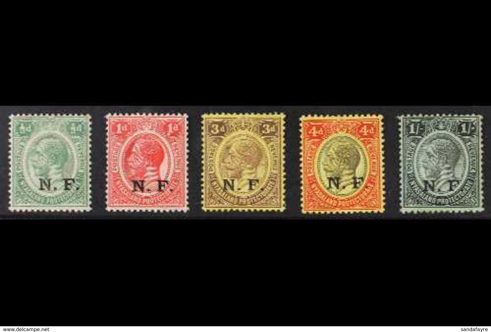 NYASALAND-RHODESIA FORCE 1916 "N.F." Overprints On Nyasaland Complete Set, SG N1/N5, Fine Mint. (5 Stamps) For More Imag - Tanganyika (...-1932)
