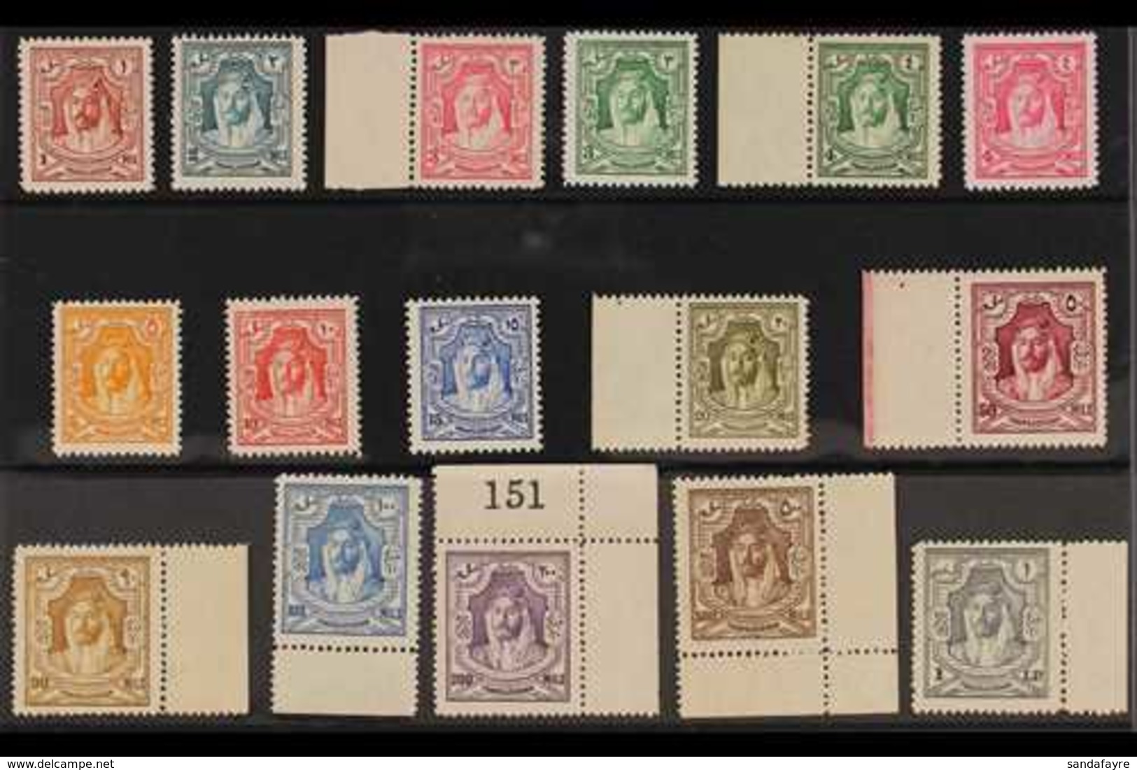 1930-34 (perf 14) Definitives Complete Set, SG 194b/207, Never Hinged Mint. (16 Stamps) For More Images, Please Visit Ht - Jordanië