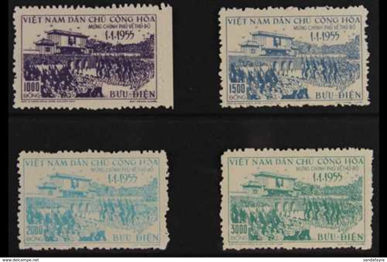 1956 Return Of Government To Hanoi Set, SG N42/45, Very Fine Unused As Issued (4 Stamps) For More Images, Please Visit H - Vietnam