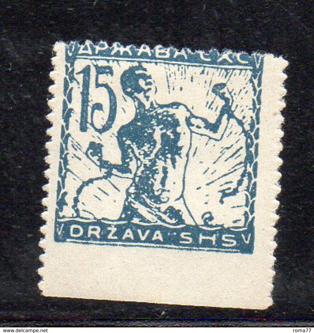 XP4144 - YUGOSLAVIA SHS 1919 , 15 Heller Di Lubiana Non Dentellato In Basso  * (2380A) - Gebraucht