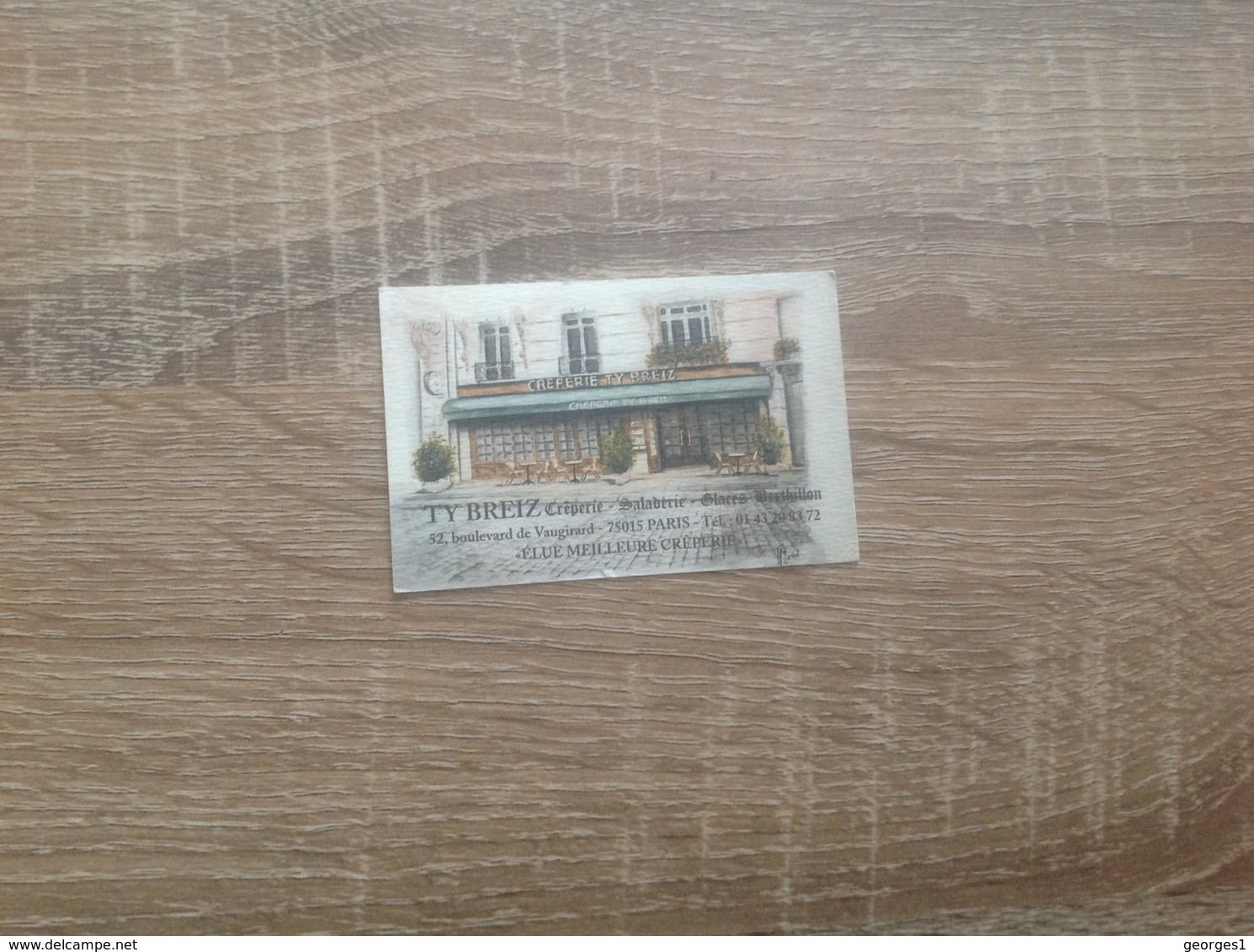 Carte De Visite De Restaurant Creperie  TY BREIZ   Paris 15eme - Visiting Cards