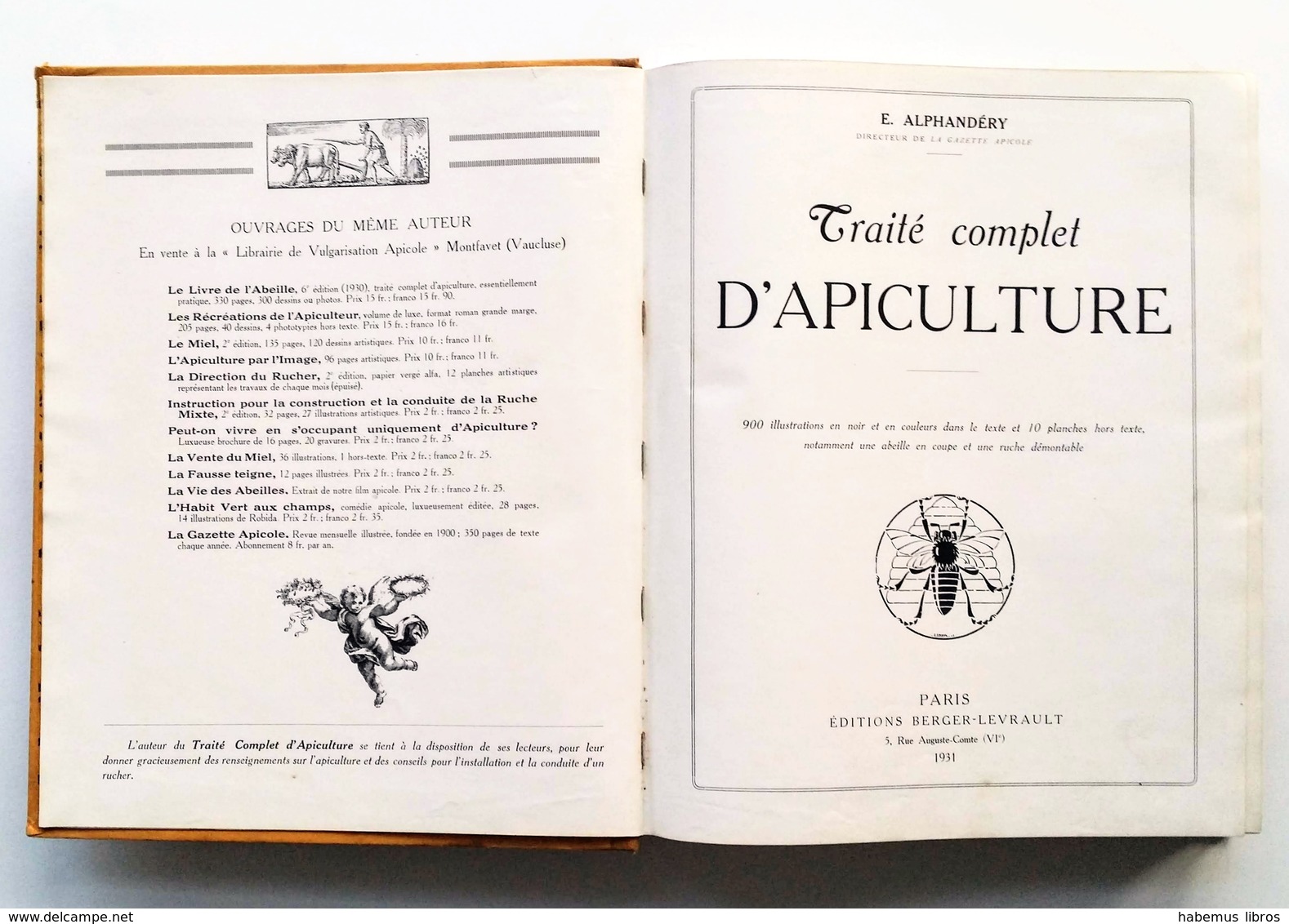 Traité Complet D'Apiculture, Edmond Alphandery, 1931. Abeille, Ruche, Miel - Natuur