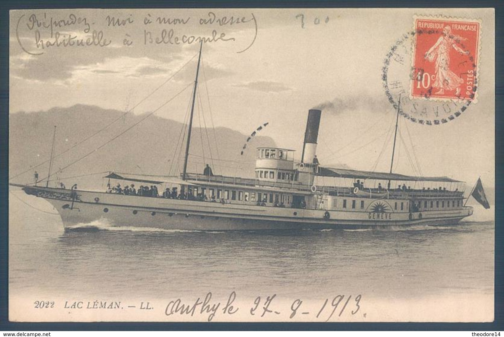 Lot de 22 cartes GE Geneve Lac Léman Bateaux