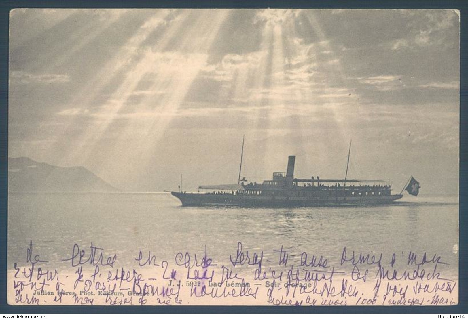 Lot de 22 cartes GE Geneve Lac Léman Bateaux