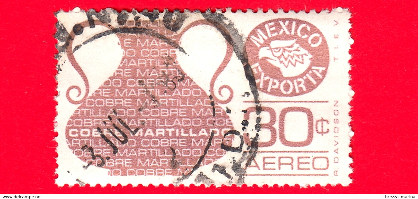 MESSICO - Usato - 1976 - Mexico Exporta - Rame - Cobre Martillado - Copper - 30 C - Posta Aerea - Messico