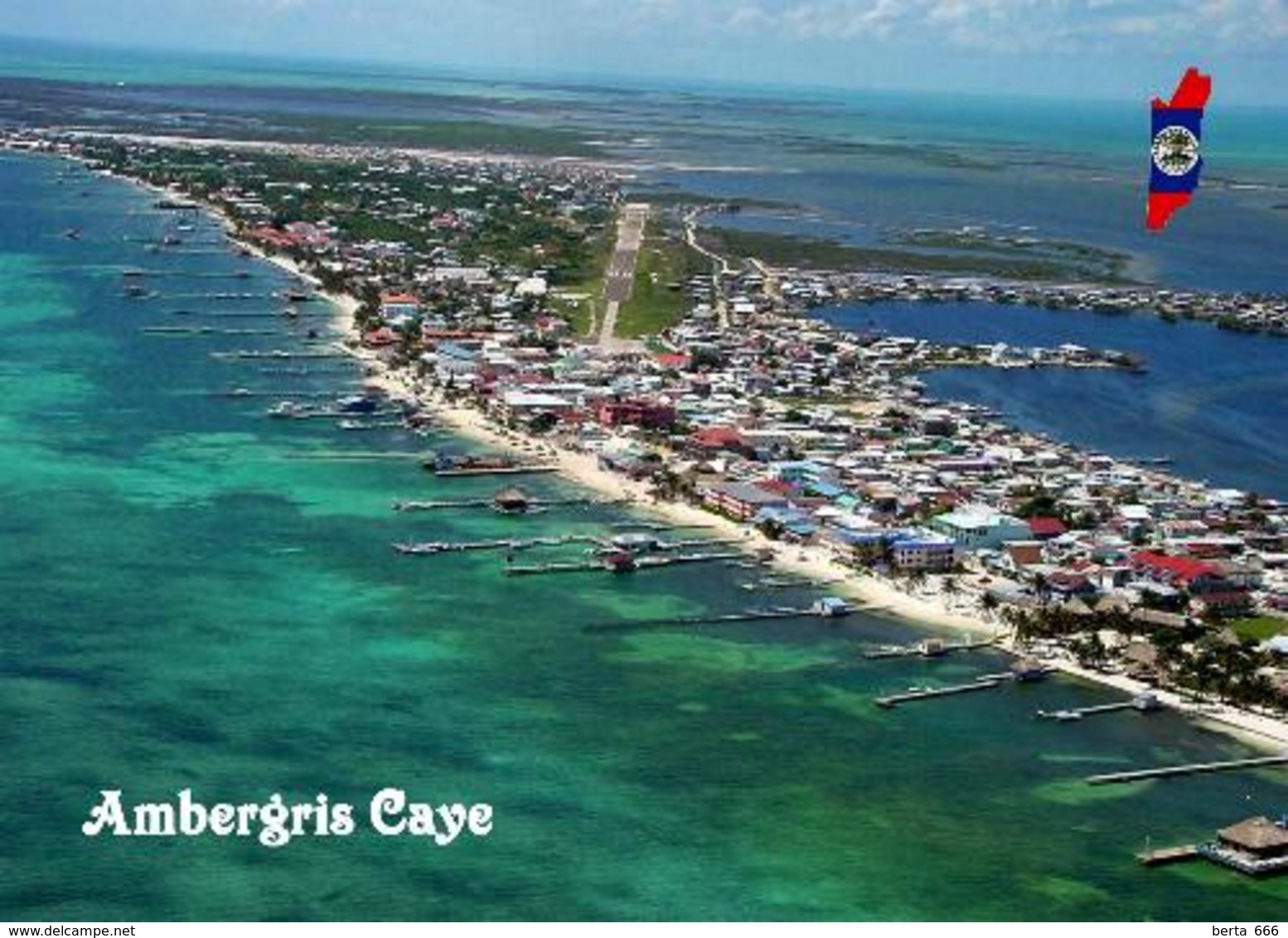 Belize Ambergris Caye Aerial View New Postcard - Belize