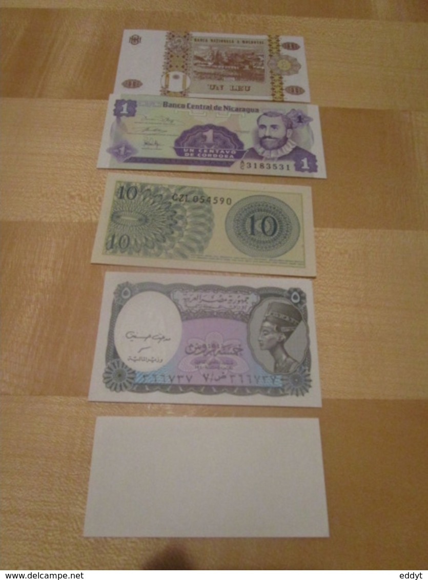 LOT De 5 Billets ( HONGKONG CHINE / MOLDAVA / NICARAGUA / INDONESIE / EGYPTE ) Neufs - Lots & Kiloware - Banknotes