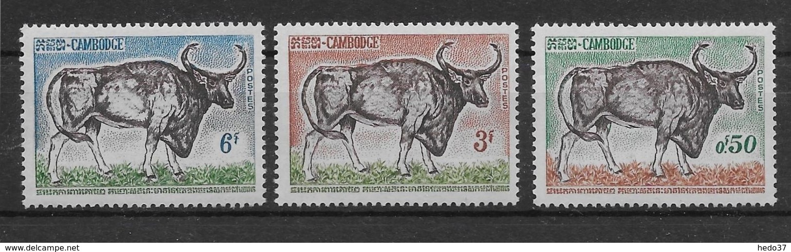 Thème Animaux - Vaches - Buffles - Cambodge - Neuf ** Sans Charnière - TB - Mucche
