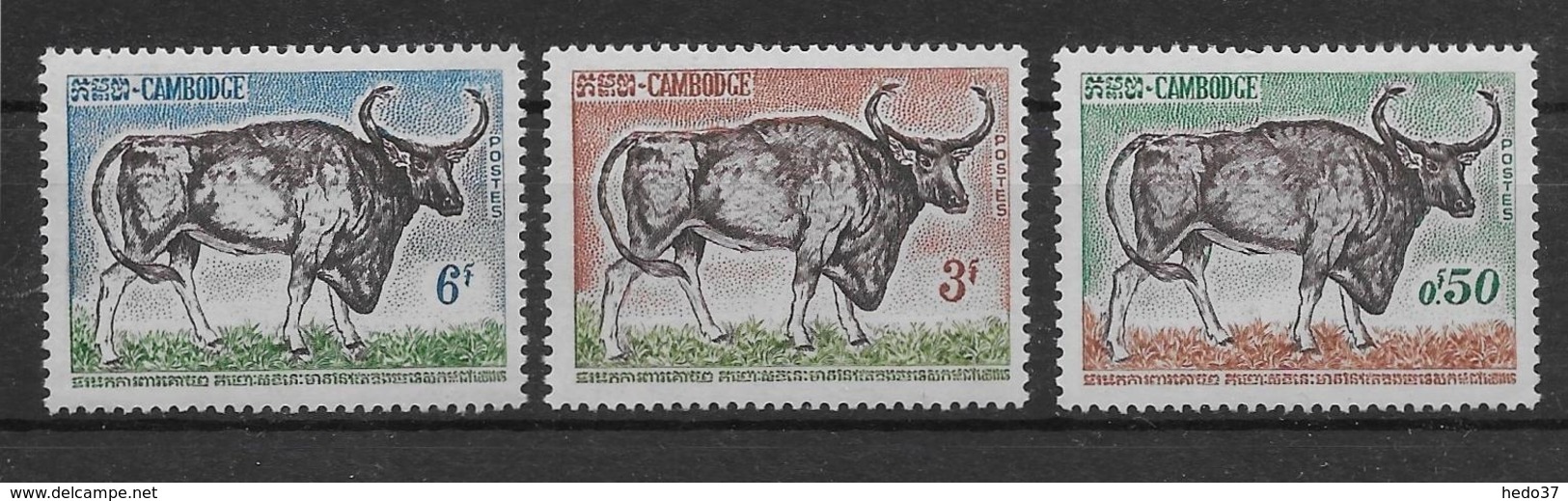 Thème Animaux - Vaches - Buffles - Cambodge - Neuf ** Sans Charnière - TB - Vaches