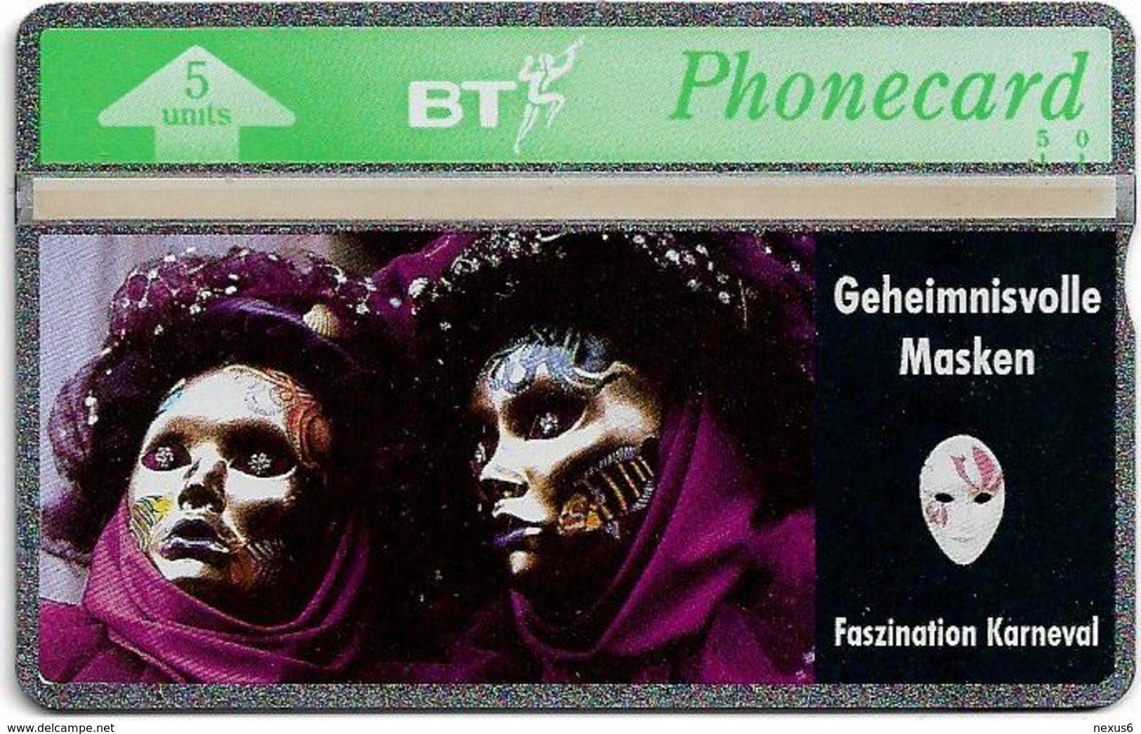 UK - BT - L&G - BTO-019 - Geheimnisvolle Masken - 322K - 5U, 1993, 5.000ex, Mint - BT Overseas Issues