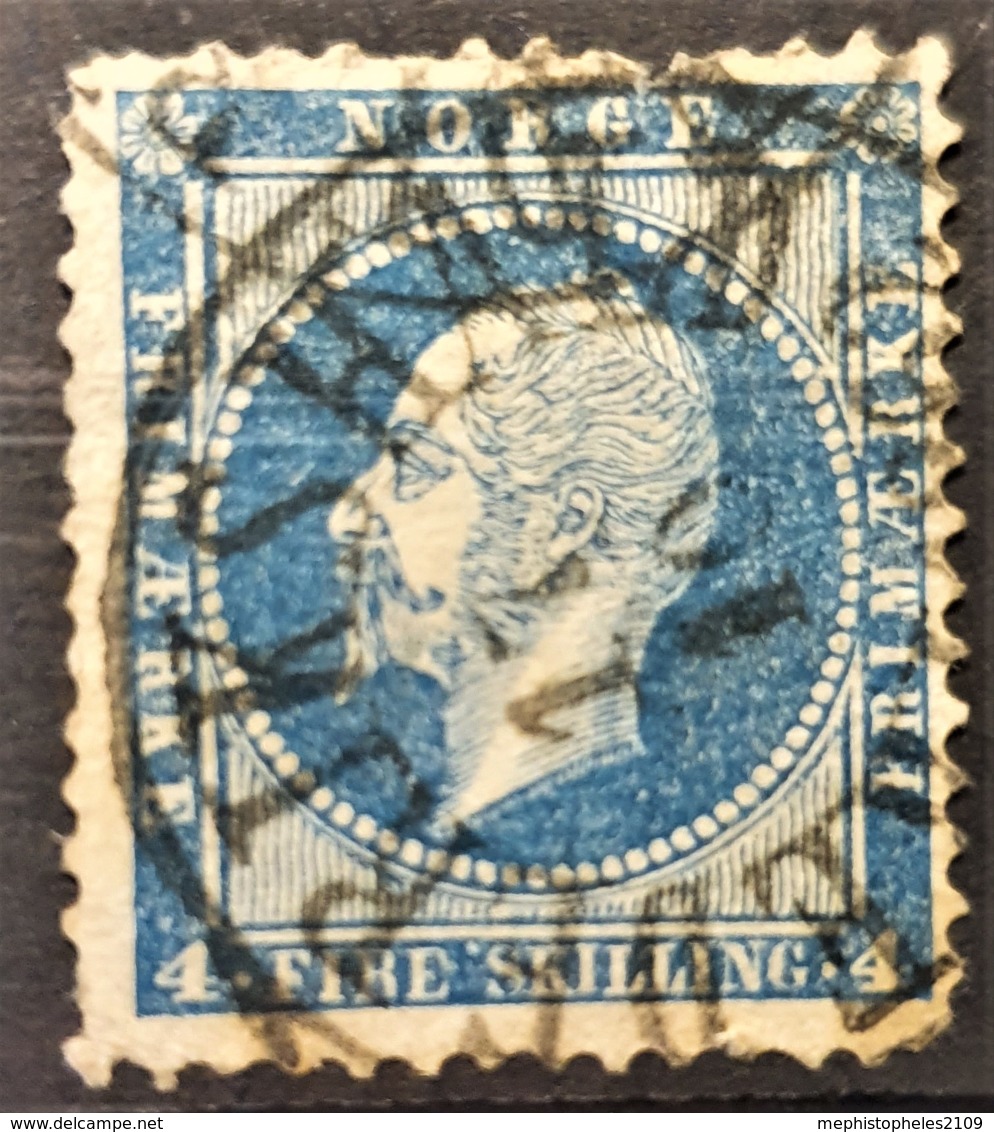 NORWAY 1856/57 - Canceled - Sc# 5 - 4sk - Short Teeth! - Used Stamps