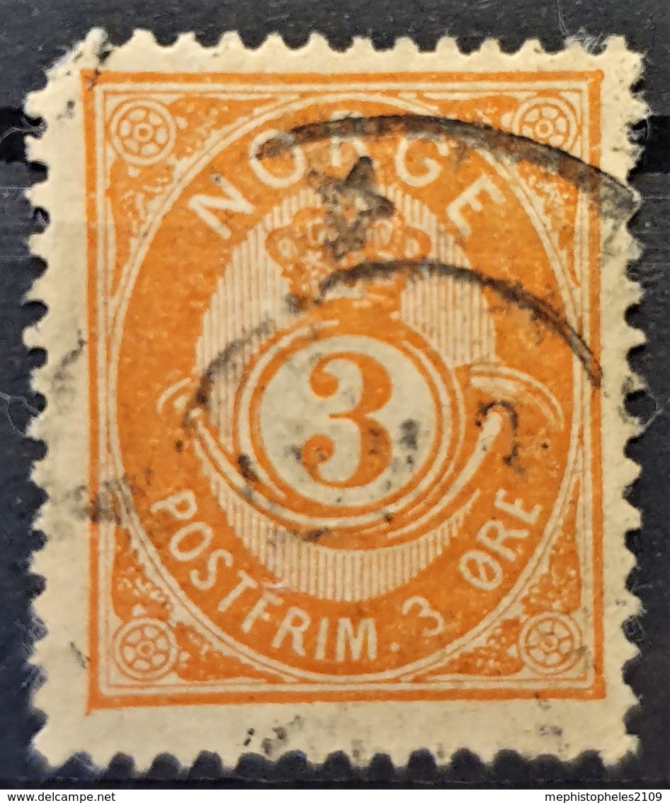 NORWAY 1883 - Canceled - Sc# 38a - 3o - Damage On Upper Left Corner! - Used Stamps