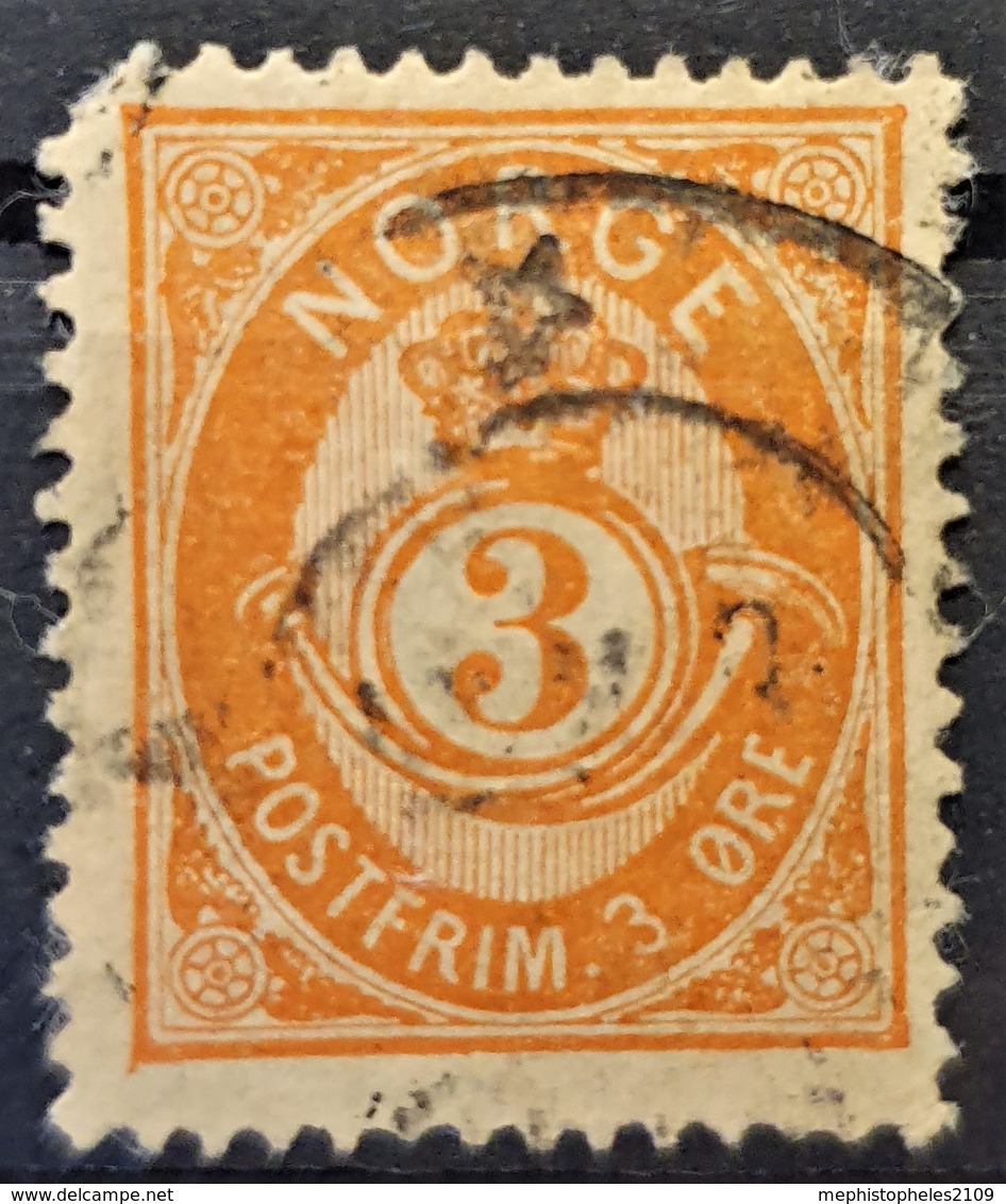 NORWAY 1883 - Canceled - Sc# 38a - 3o - Damage On Upper Left Corner! - Usados