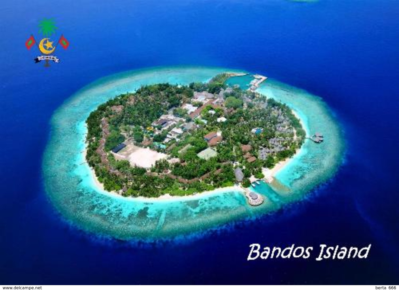 Maldives Bandos Island Aerial View New Postcard Malediven AK - Maldiven