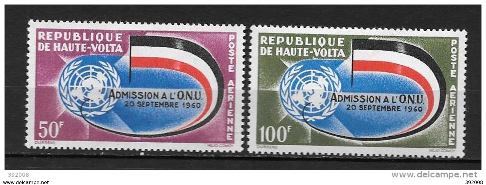 PA - 1962 - N°5 à 6**MNH - 2 Ans Admission à L'ONU - Haute-Volta (1958-1984)