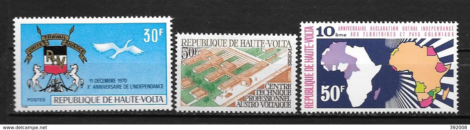 1970 - N° 231 à 233**MNH - Indépendance - Centre Technique - Indépendance - Haute-Volta (1958-1984)