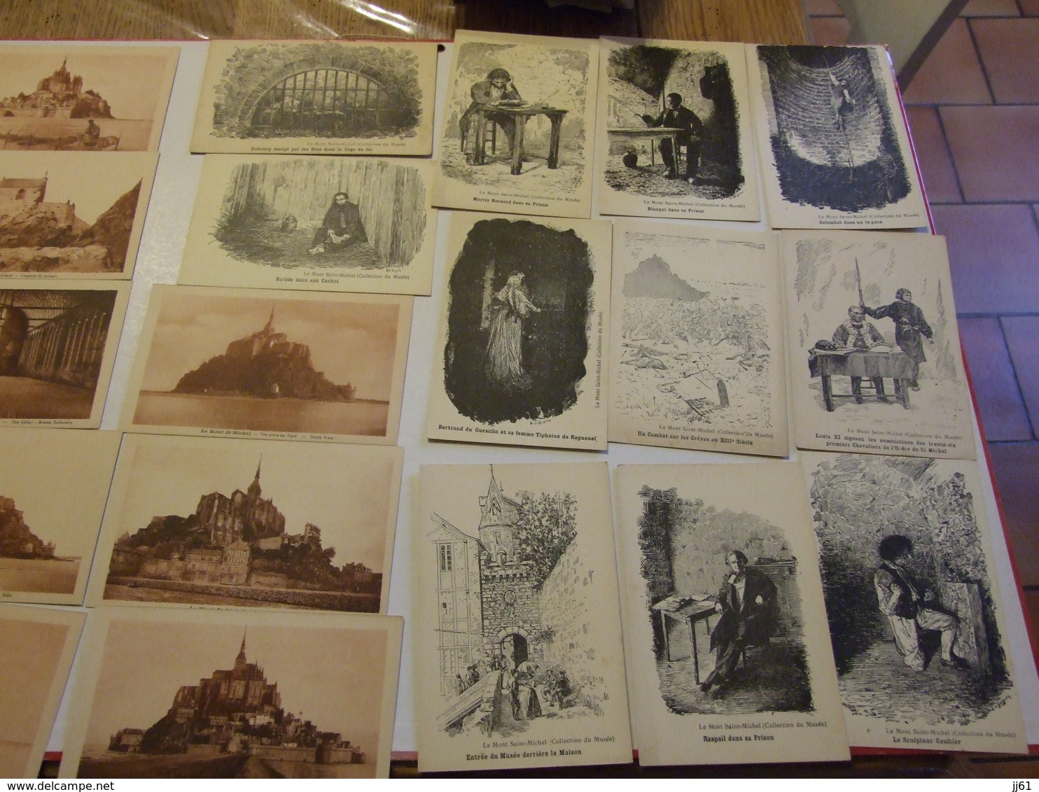 MONT SAINT MICHEL COLLECTION 357 CARTES POSTALES 235 CPA 12 CPSM 1 BOITE FER DE LA MERE POULARD 11 CARNETS LIVRES37 SCAN