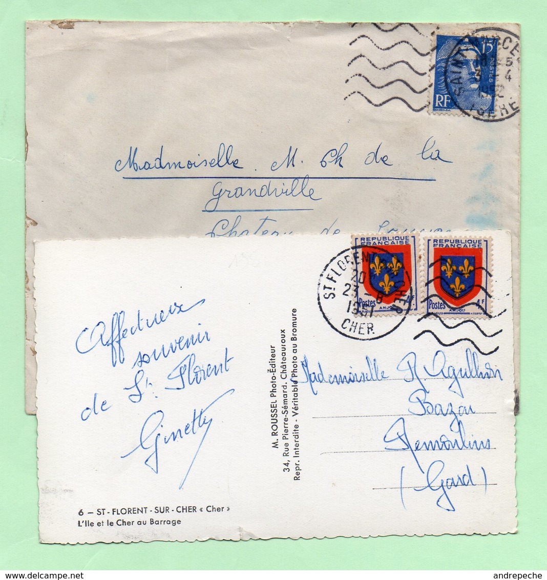 2 DAGUIN MUETS -  "St-FLORENT-sur-CHER" + "SAINT MARCELIN" - 1921-1960: Période Moderne