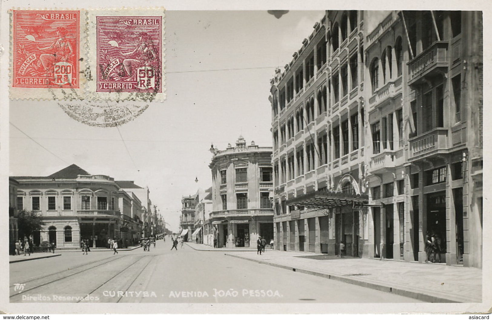 Real Photo Curityba Avenida Joao Pessoa  2 Stamps Sent To  Chisinau Cris Romania - Curitiba
