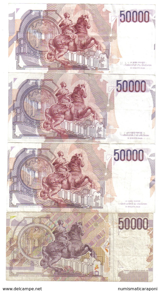 50000 Lire Bernini I° Tipo Serie A + B + D + II° Tipo Serie A Lotto.3128 - 50.000 Lire