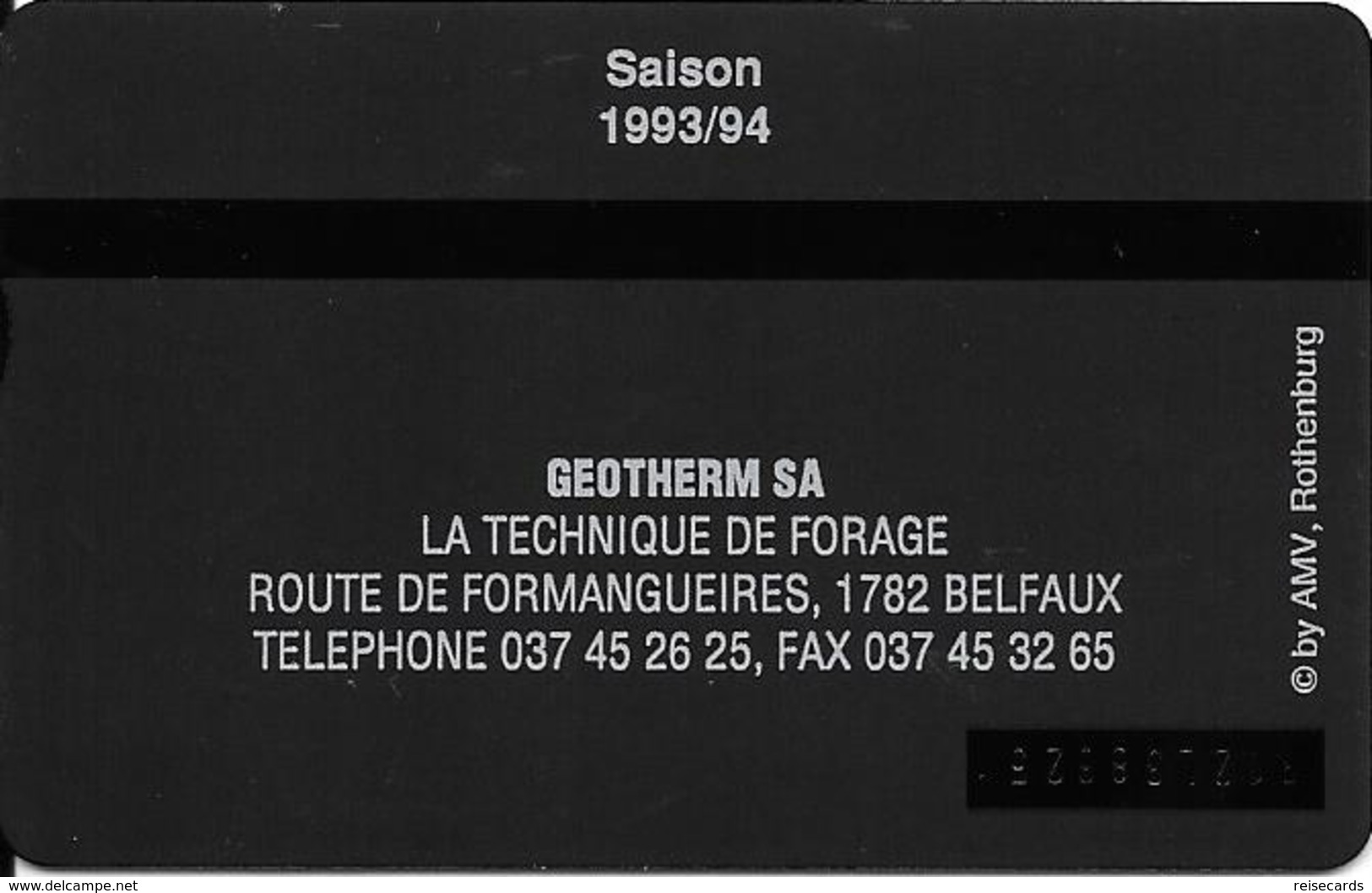 Switzerland: PTT KP-93/262 312L Geotherm SA - HC Fribourg Cotteron - Svizzera