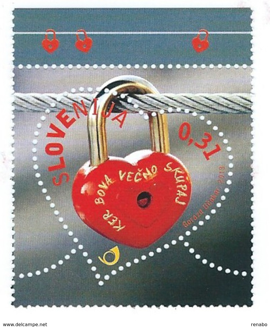 Slovenia, Slowenien, Slovenie 2013; San Valentino, Valentine's Day, Saint Valentin. Lucchetto A Cuore, Heart Lock. New. - Other & Unclassified