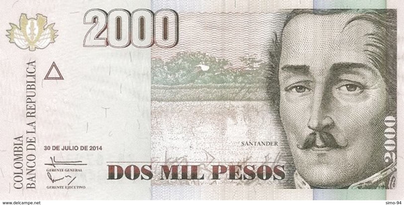 Colombia P.457  2000 Pesos 2014 Unc - Colombia