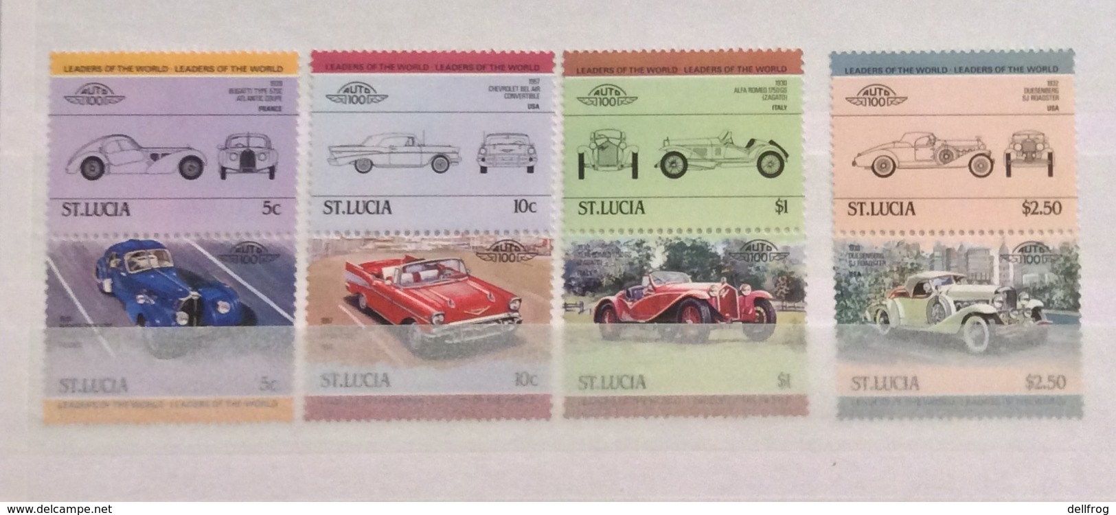 St. Lucia 1984 Leaders Of The World Automobiles 1st Series Set MNH - St.Lucia (1979-...)