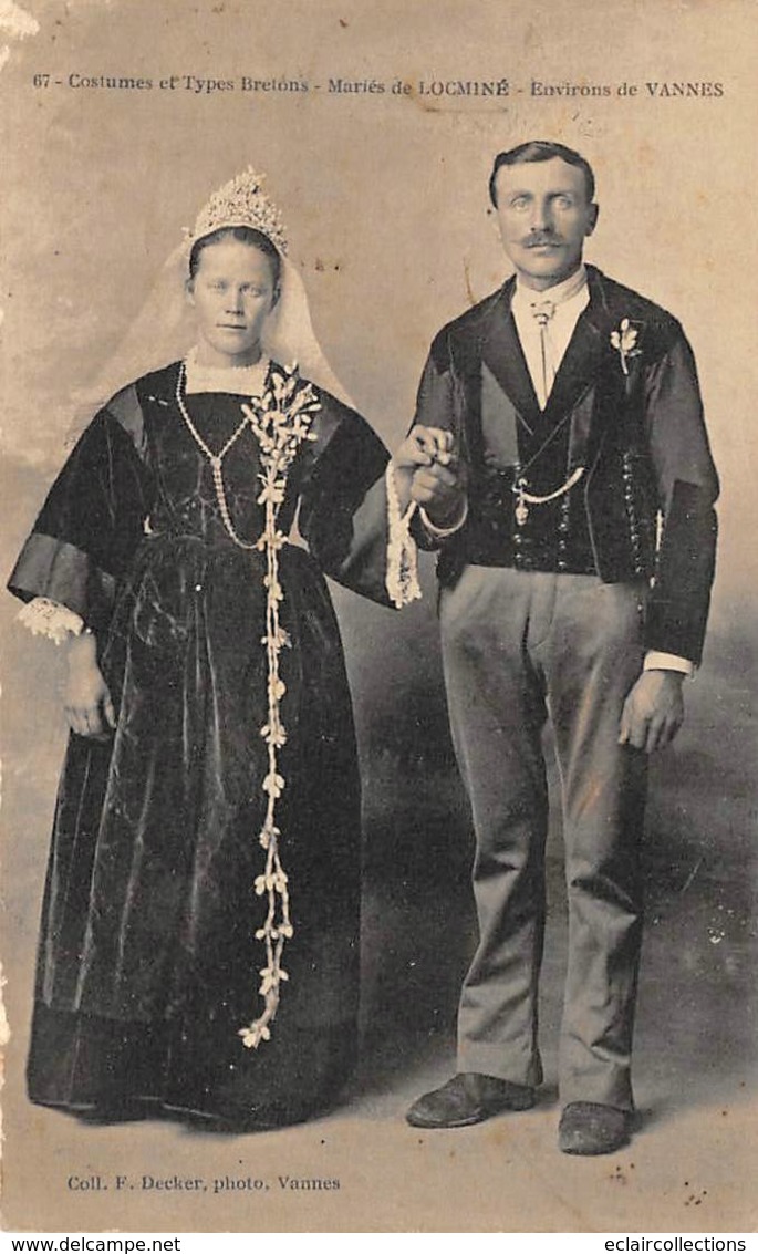 Locminé       56         Costumes Bretons. Mariés De Locminé          (voir Scan) - Locmine