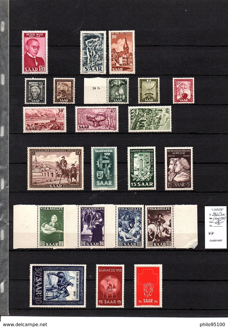 lot 231 timbres SARRE neuf ** .  bonne cote .