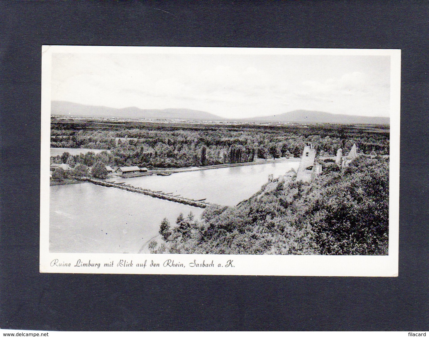 91407    Germania,   Ruine Limburg Mit  Blick Auf Dem Rhein,  Sasbach A. K.,  VG  1957 - Sasbach