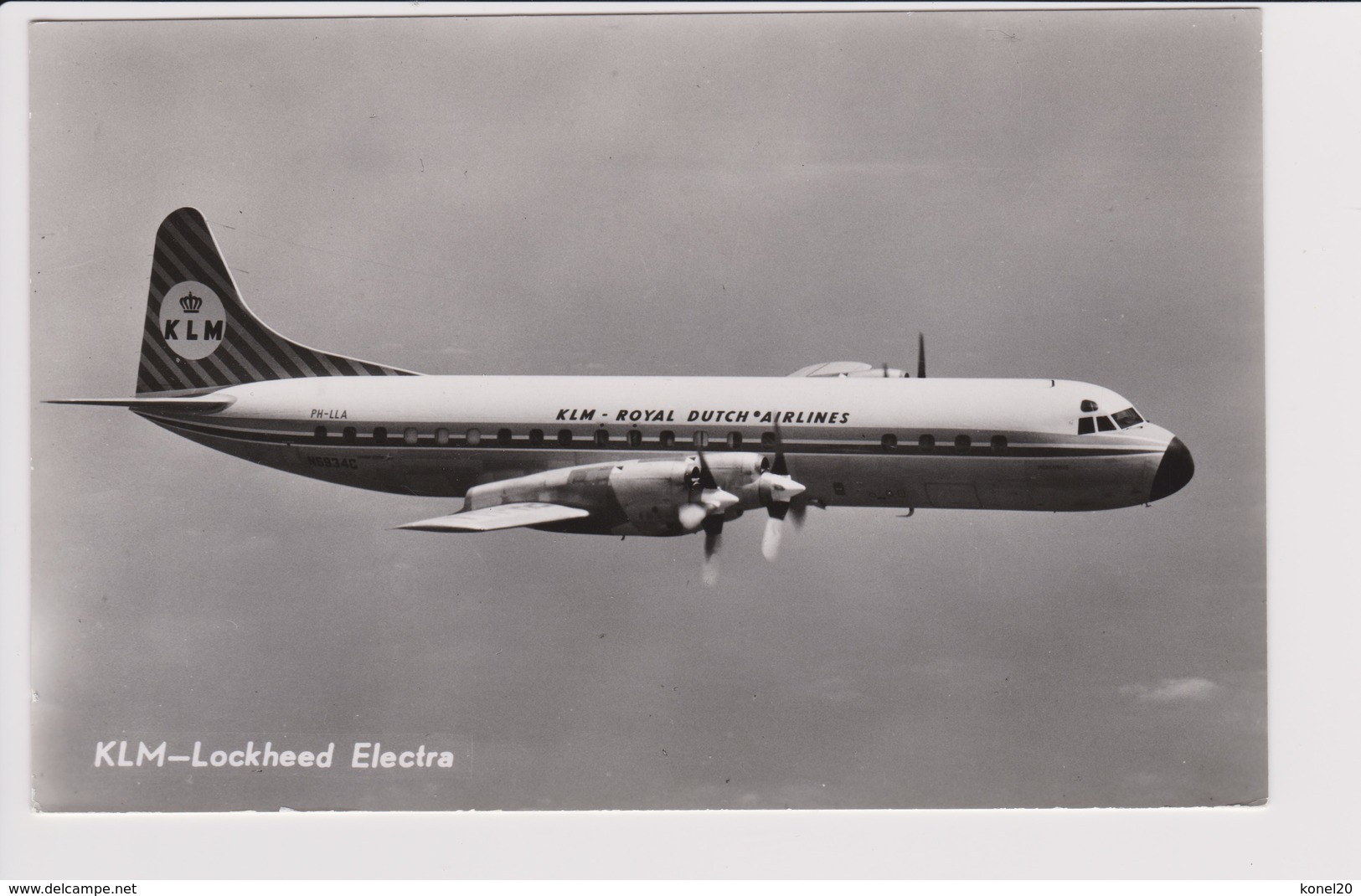 Vintage Rppc KLM K.L.M Royal Dutch Airlines Lockheed Electra L-188 Aircraft - 1919-1938: Fra Le Due Guerre