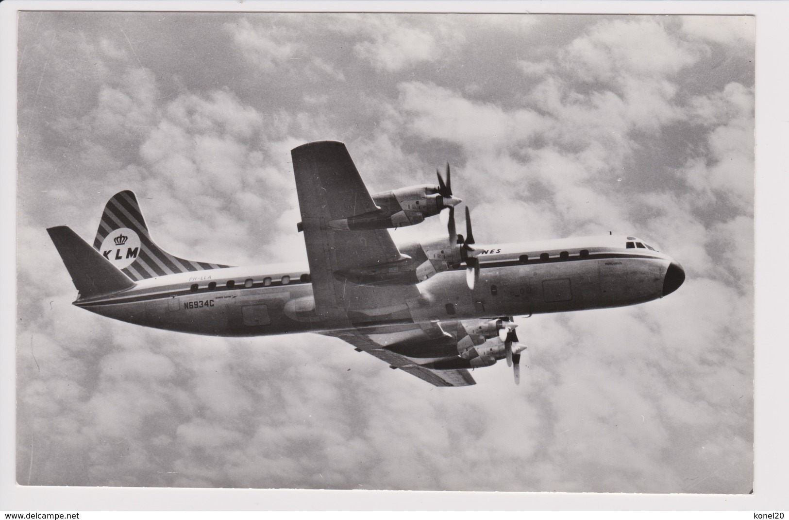 Vintage Rppc KLM K.L.M Royal Dutch Airlines Lockheed Electra L-188 Aircraft - 1919-1938: Fra Le Due Guerre