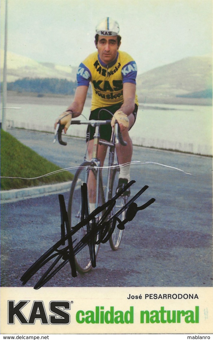 CARTE CYCLISME JOSE PESARRODONA SIGNEE TEAM KAS 1974 - Cycling