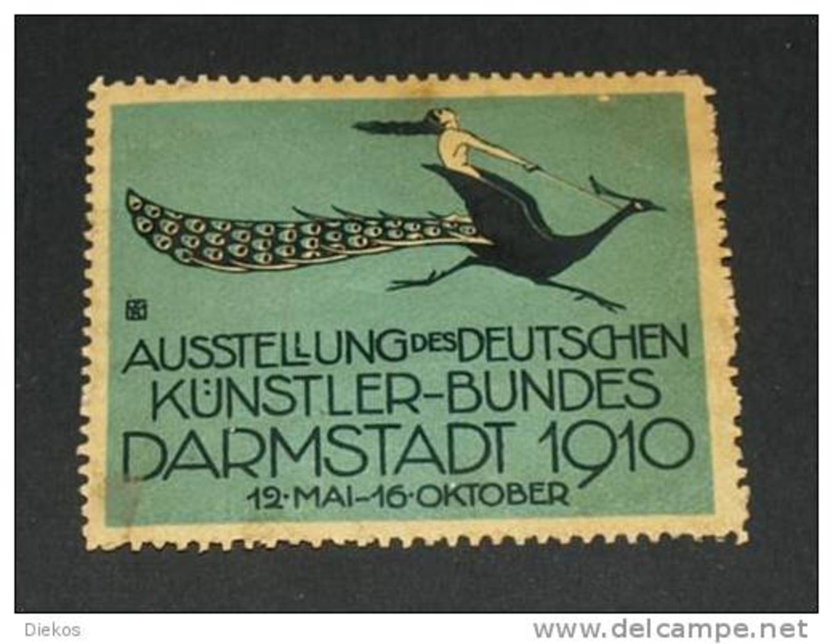 Werbemarke Cinderella Poster Stamp Künstler Bund Ausst. Darmstadt 1910 #94 - Vignetten (Erinnophilie)