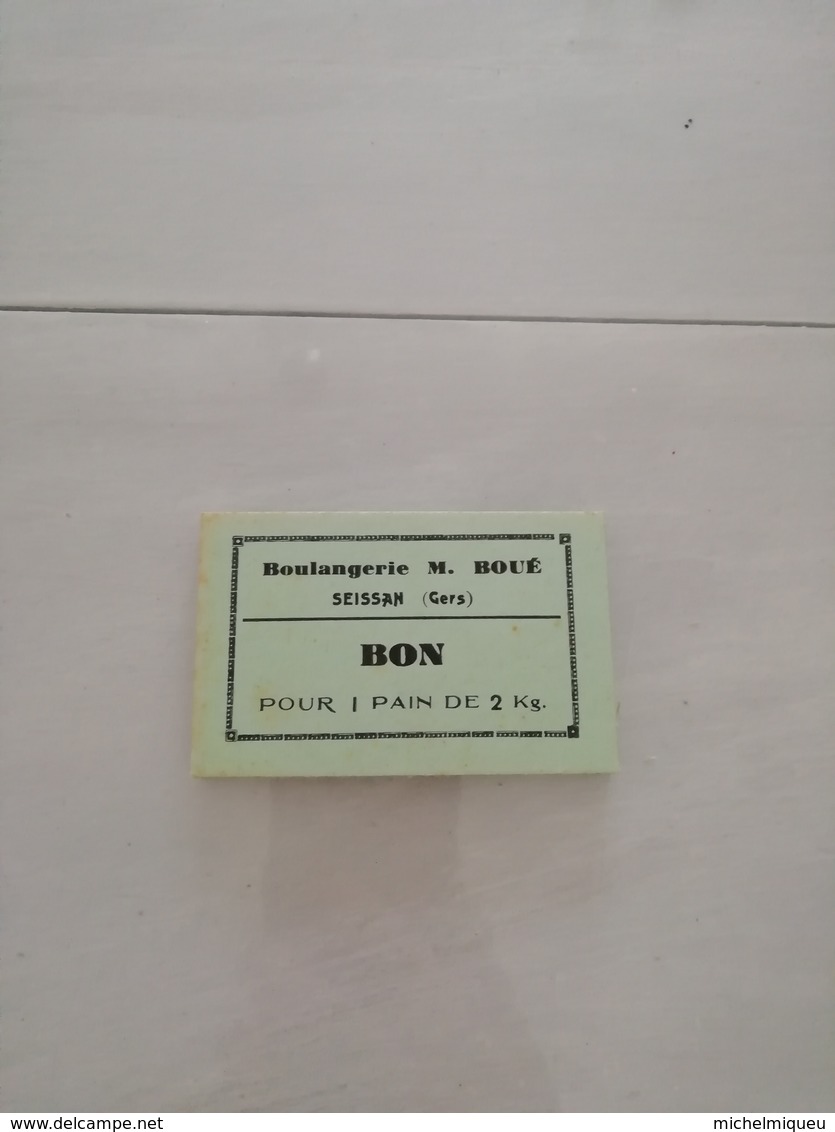 12003  LOT DE 10 BONS POUR 1 PAIN DE 2KG BOULANGERIE M. BOUE SEISSAN GERS - Zonder Classificatie