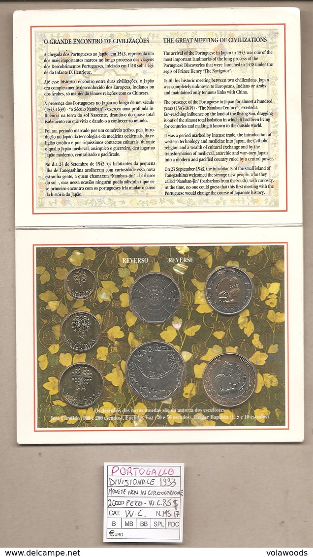 Portogallo - Brillant Uncirculated 7 Coins Collection - 1993 - Portugal