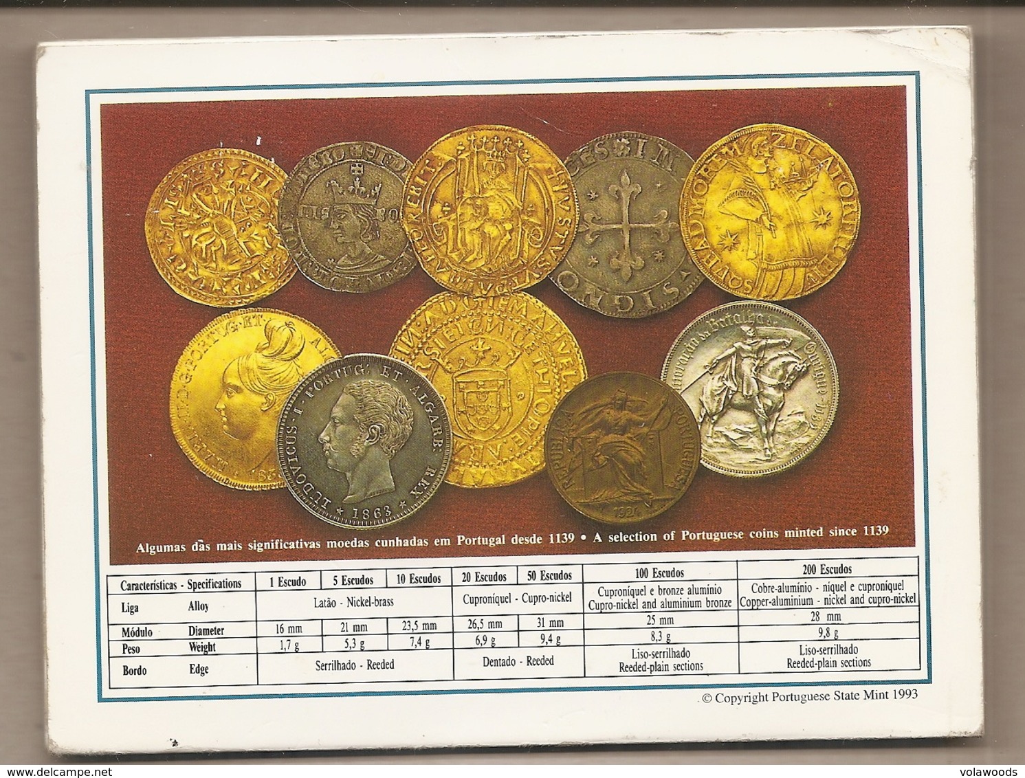 Portogallo - Brillant Uncirculated 7 Coins Collection - 1993 - Portogallo