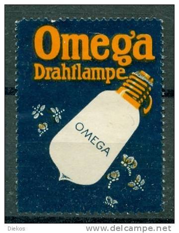 Werbemarke Cinderella Poster Stamp Omega Drahtlampe #595 - Vignetten (Erinnophilie)