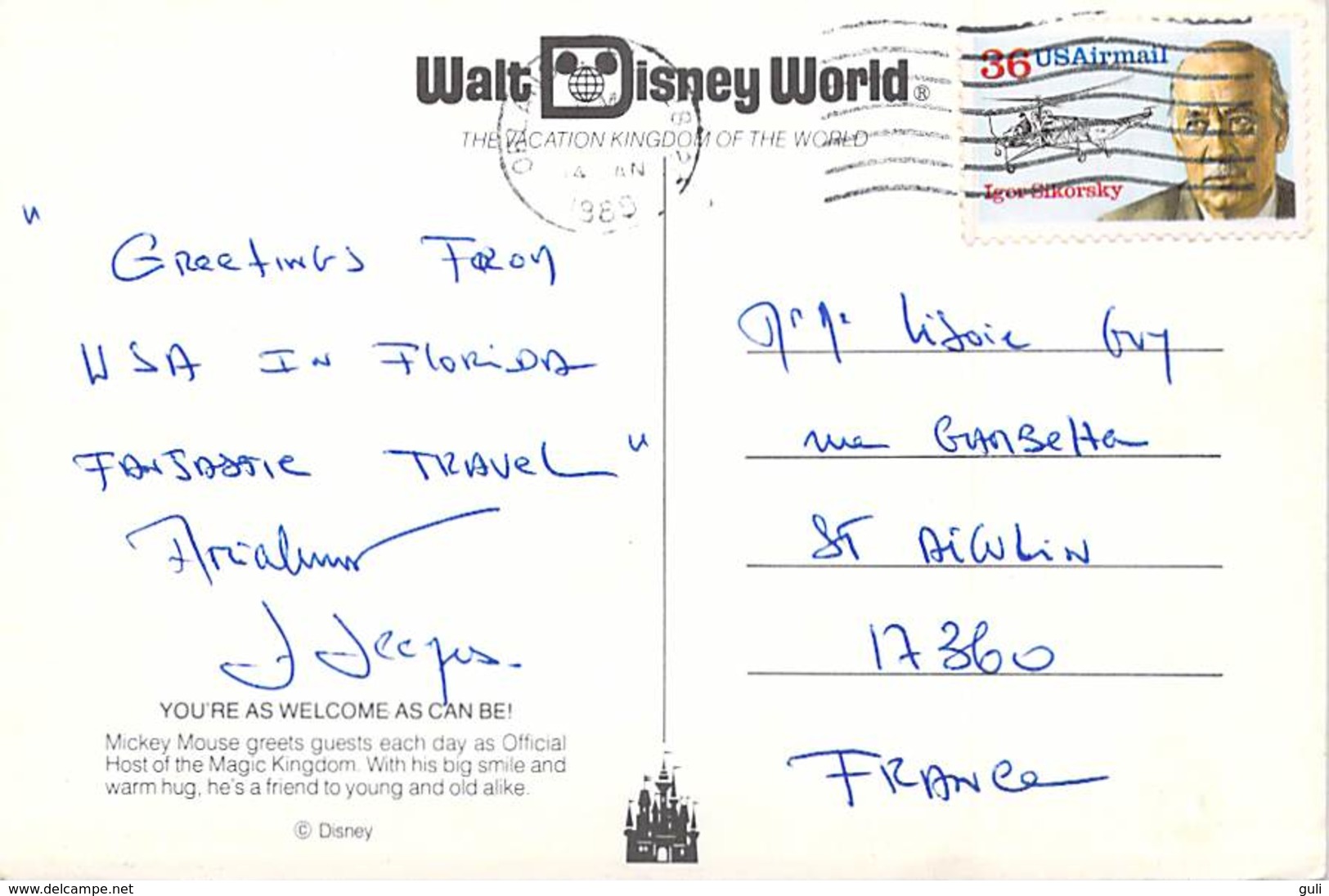 DISNEY- (Thème)  MICKEY MOUSE You're As Welcome As Can Be ! PRIX FIXE - Disneyworld