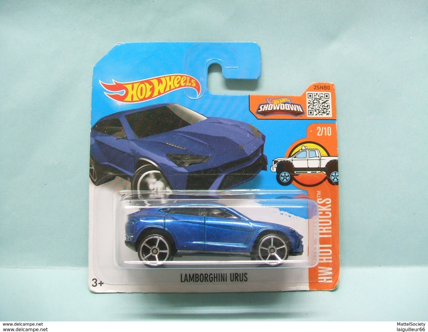 Hot Wheels - LAMBORGHINI URUS - 2016 HW Hot Trucks HOTWHEELS EU Short Card 1/64 - HotWheels