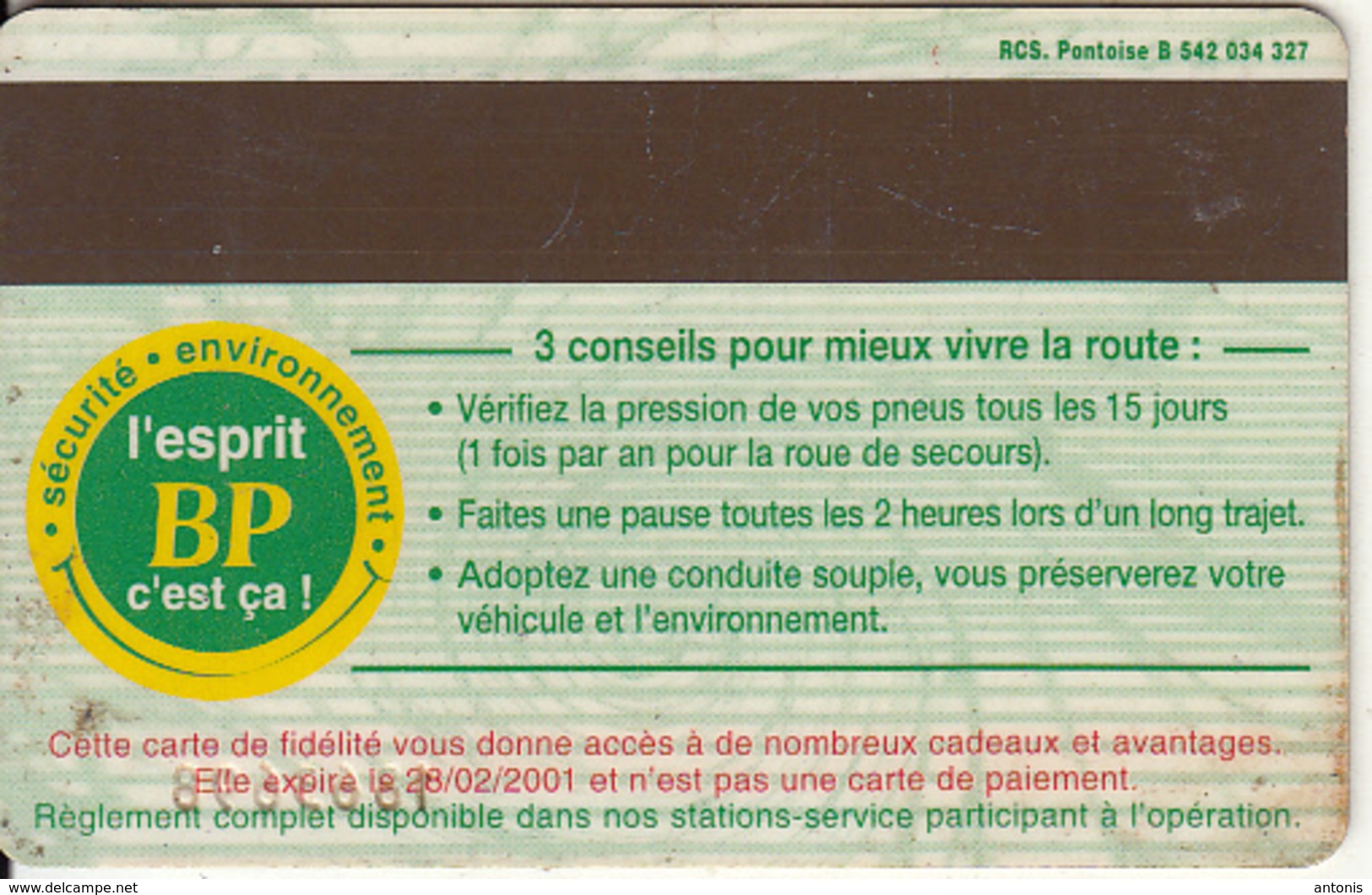 FRANCE - Bienvenue, BP Member Card, Exp.date 28/02/01, Used - Other & Unclassified