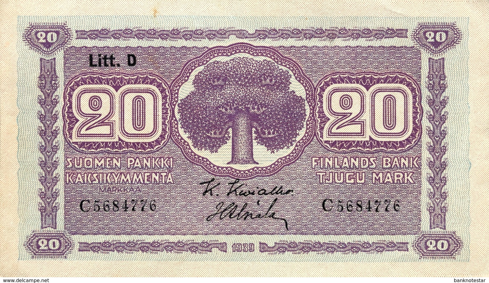 Finland 20 Markaa, P-71 (1939) - AU - Finland