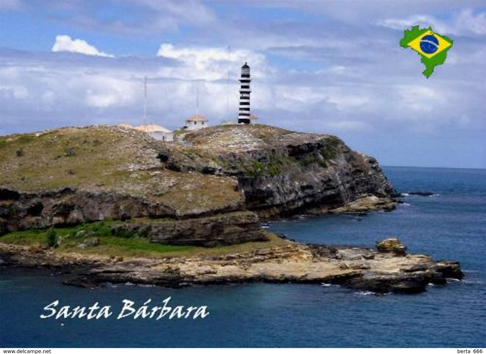 Brazil Abrolhos Santa Barbara Island Lighthouse New Postcard Brasilien Leuchtturm AK - Faros